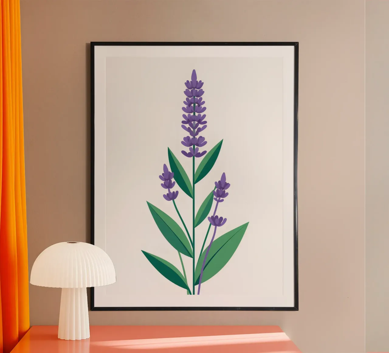 Stelo di lavanda poster con telaio in plastica da botanical