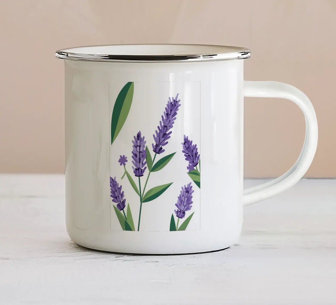 Stelo di lavanda tazza in smalto da Botanical Gallery