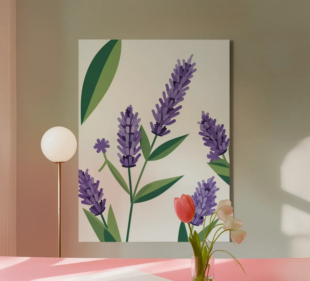 Stelo di lavanda tela con Cornice a cassetta da The Green Room