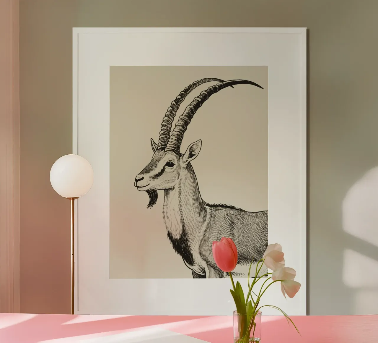Markhor poster con telaio in legno da knowledge