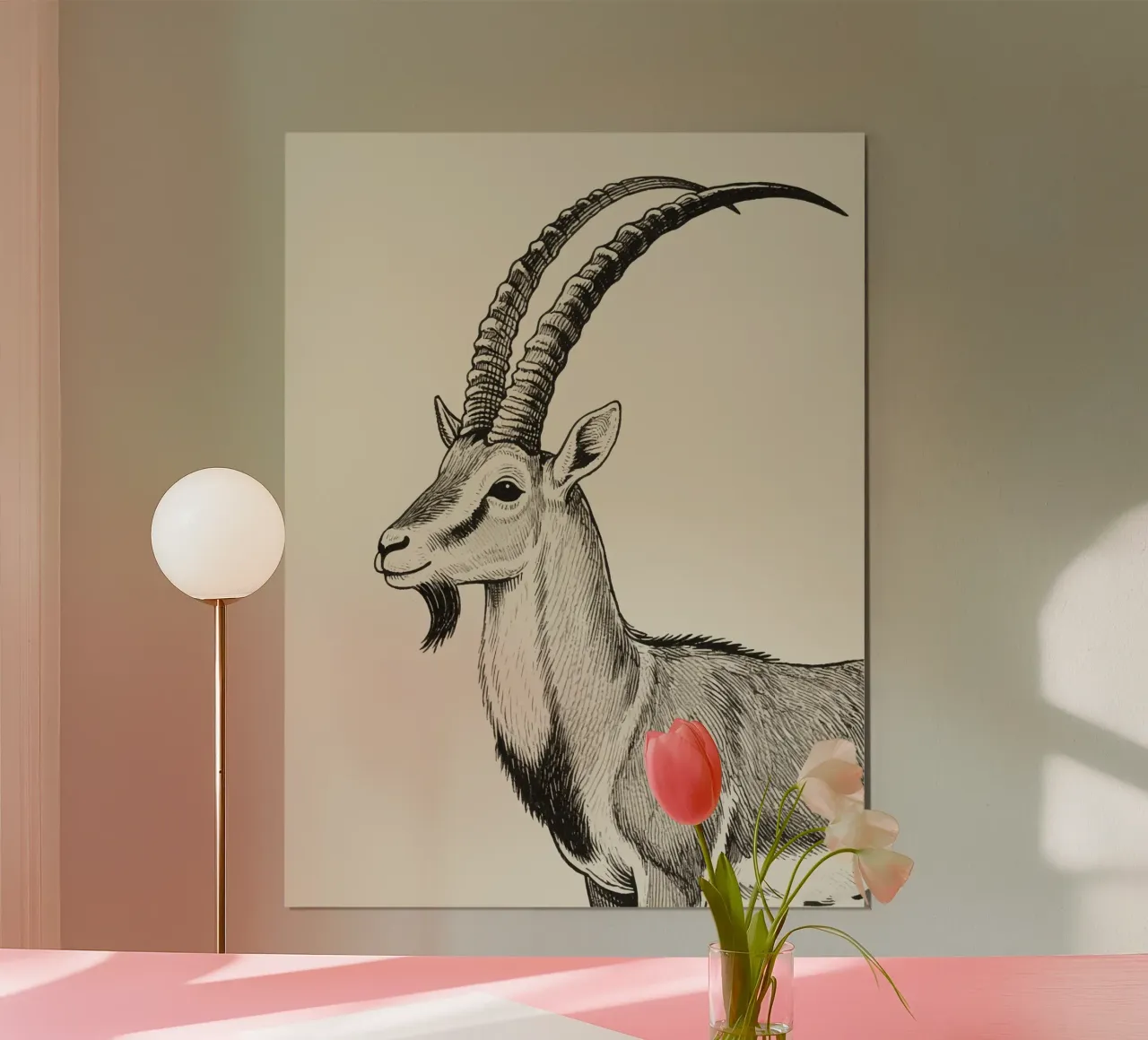 Markhor poster con telaio in legno da knowledge