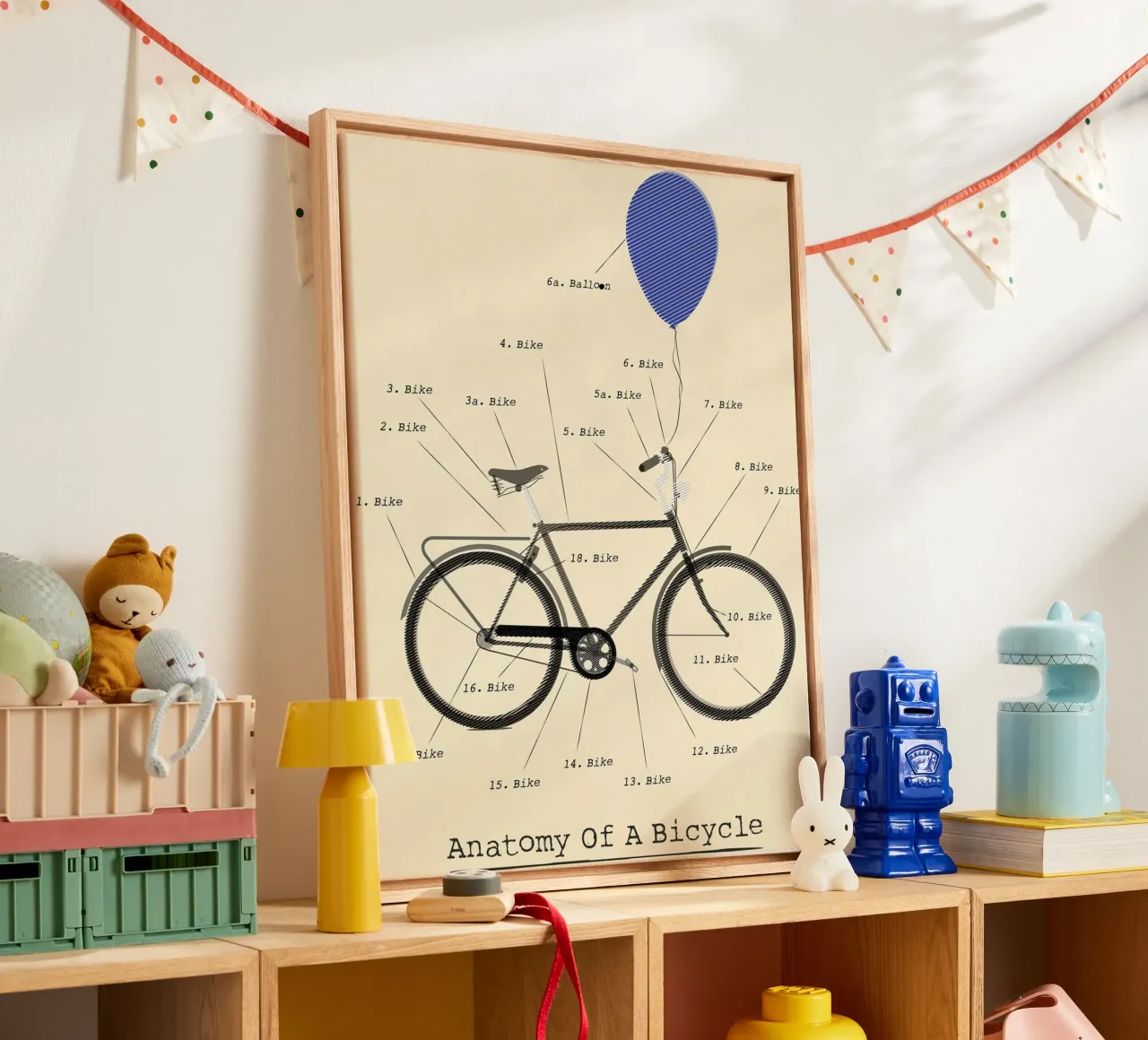 Anatomia di una bicicletta tela con Cornice a cassetta da Thomas