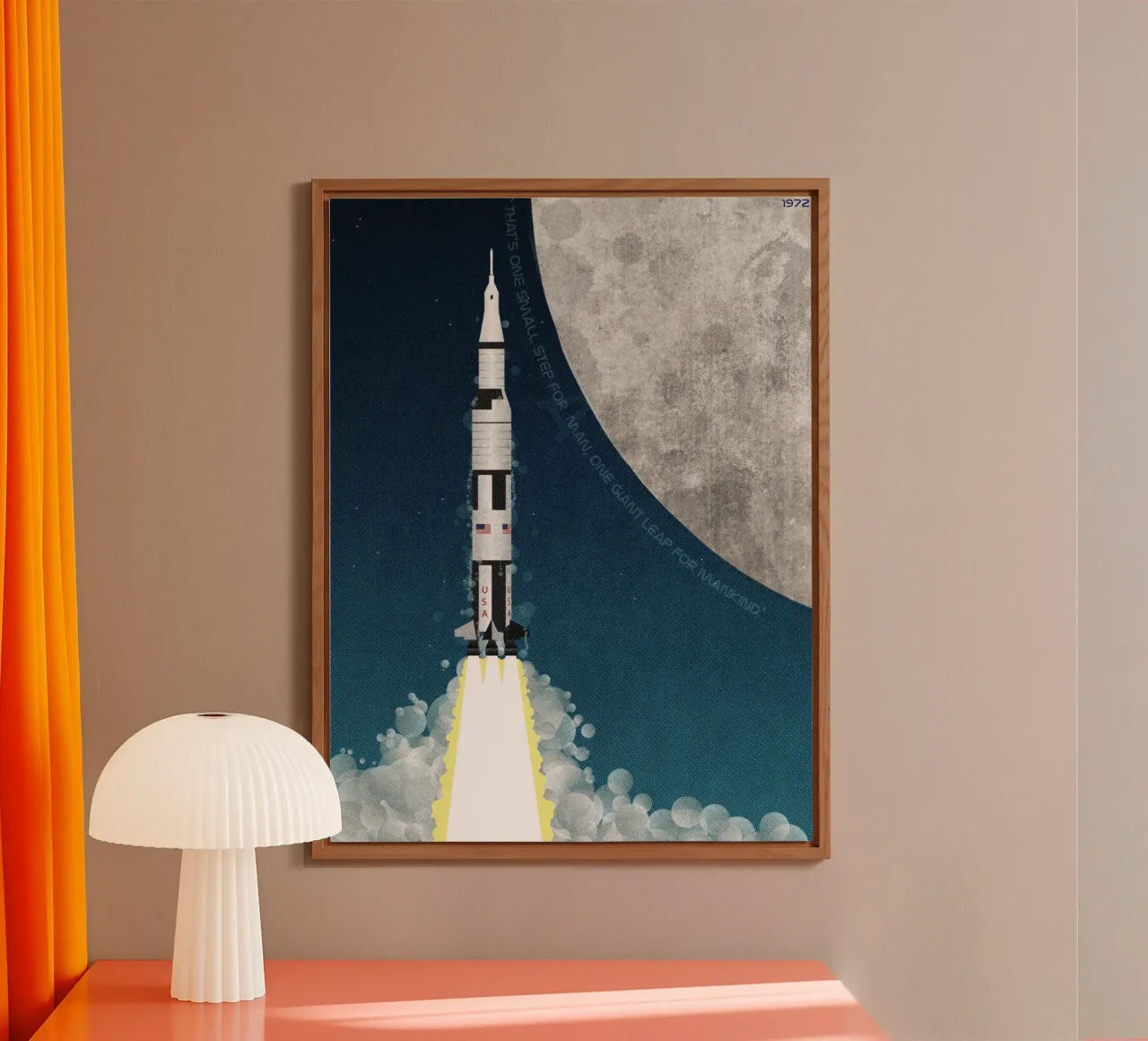 Missione missilistica Apollo sulla Luna alluminio dibond da Thomas