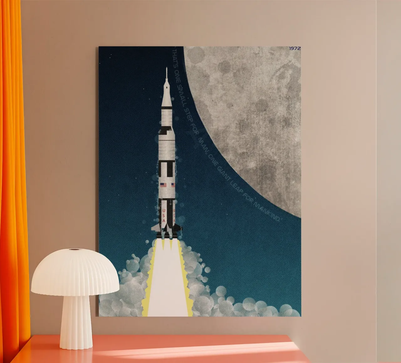 Missione missilistica Apollo sulla Luna alluminio dibond da Thomas