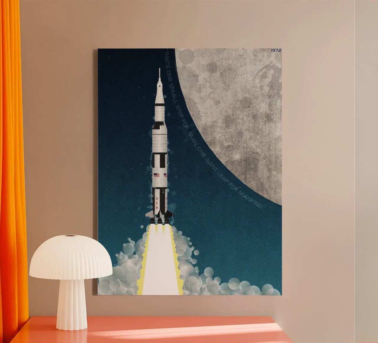Missione missilistica Apollo sulla Luna tela con Cornice a cassetta da Thomas