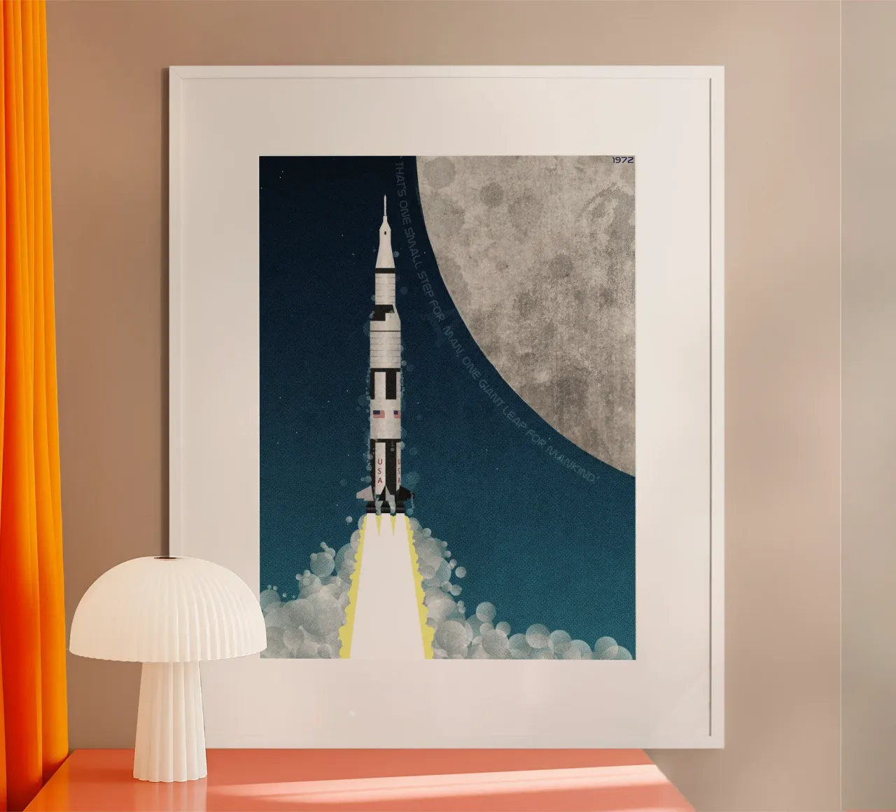 Missione missilistica Apollo sulla Luna poster da Thomas
