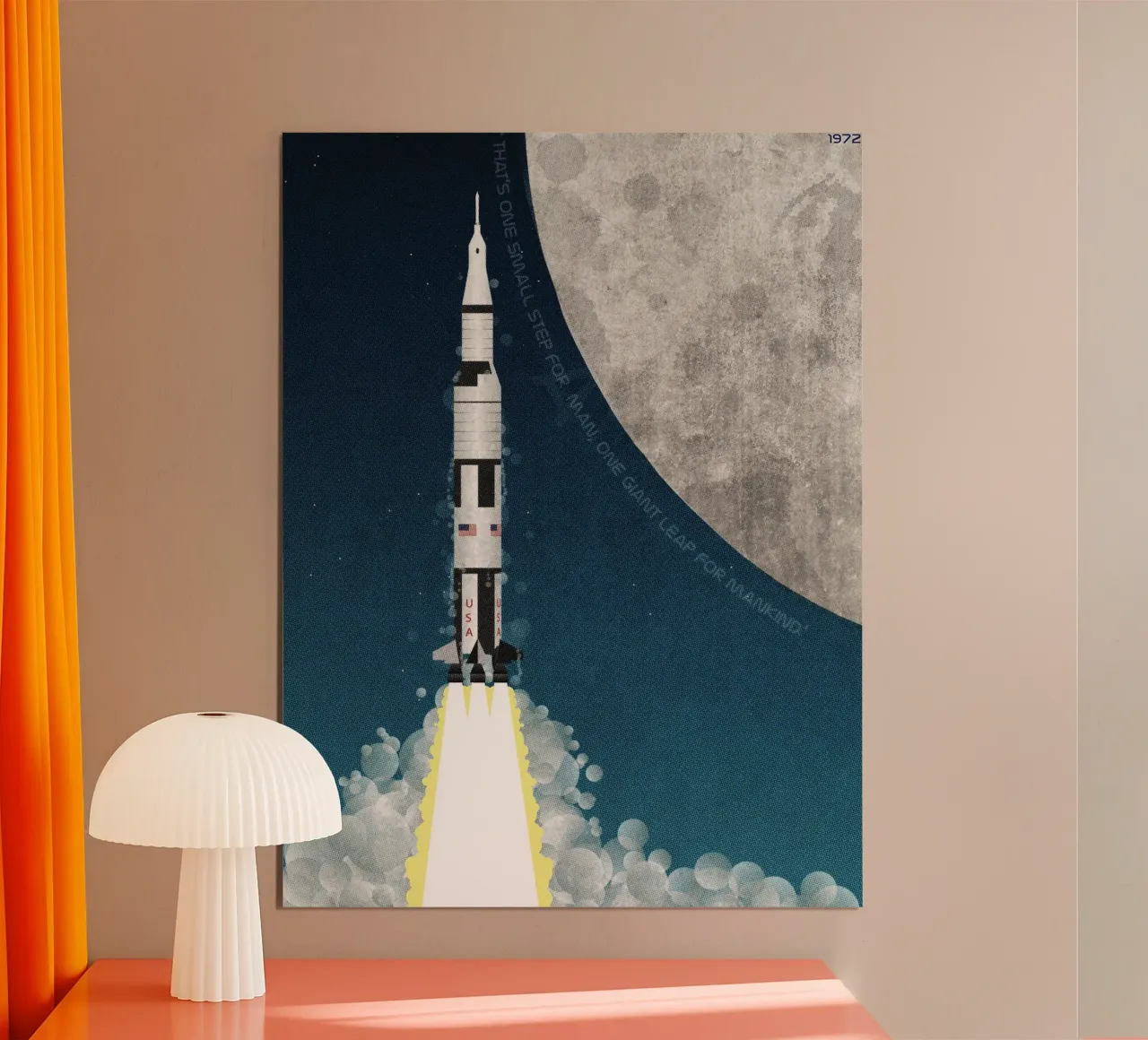 Missione missilistica Apollo sulla Luna poster da Thomas