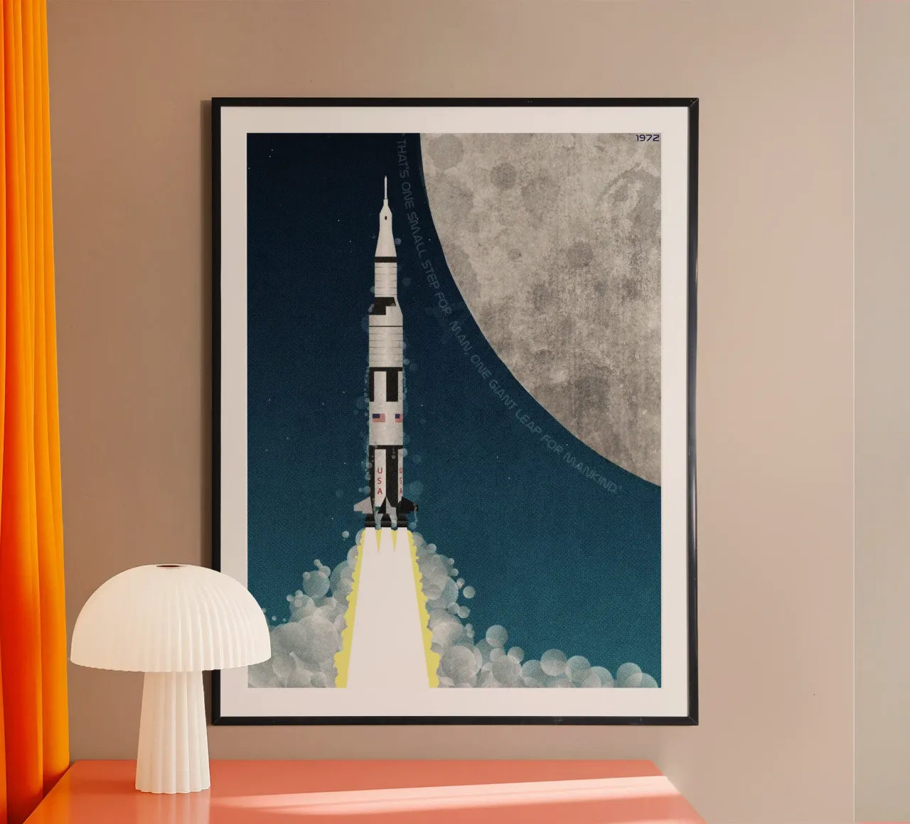 Missione missilistica Apollo sulla Luna poster da Thomas