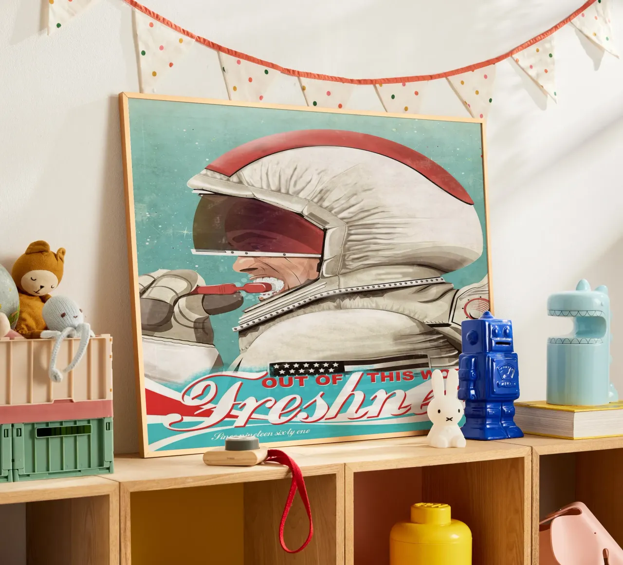 Astronauta che si lava i denti poster da Thomas