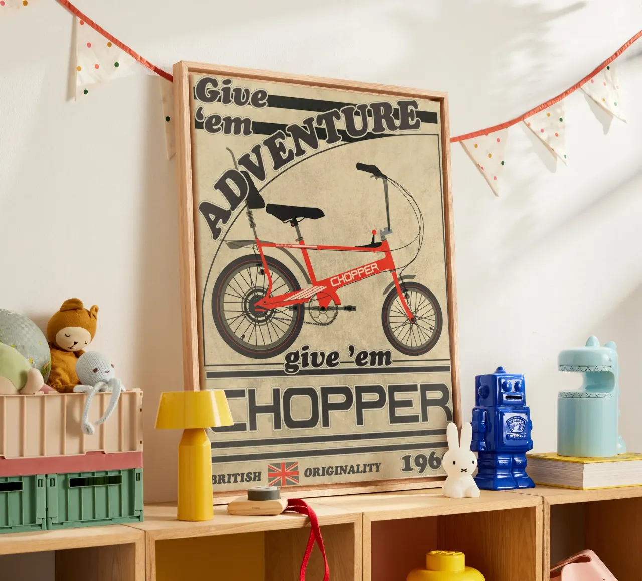 Bicicletta Chopper 1969 tela con Cornice a cassetta da Thomas