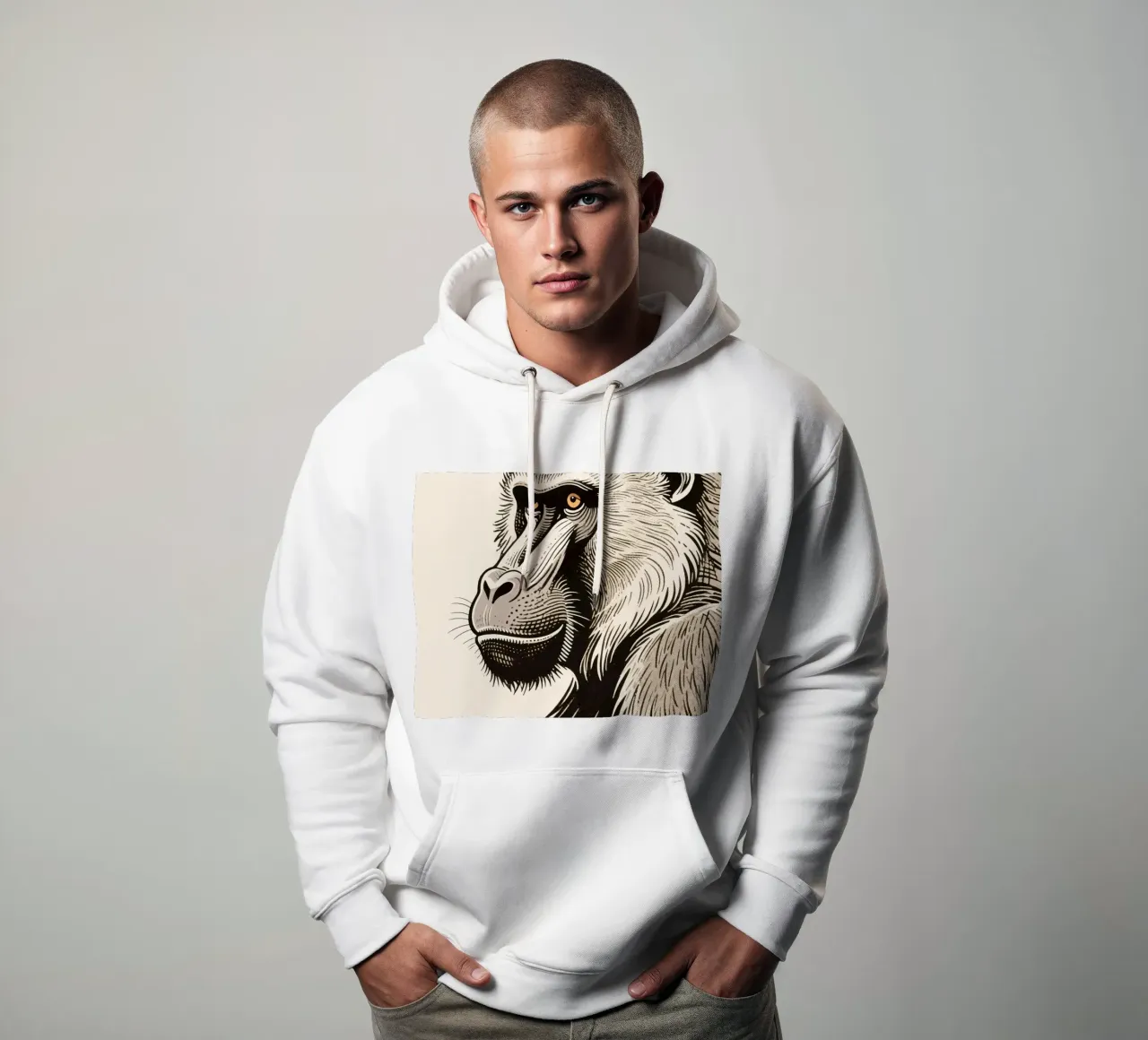 Babbuino felpa con cappuccio da knowledge