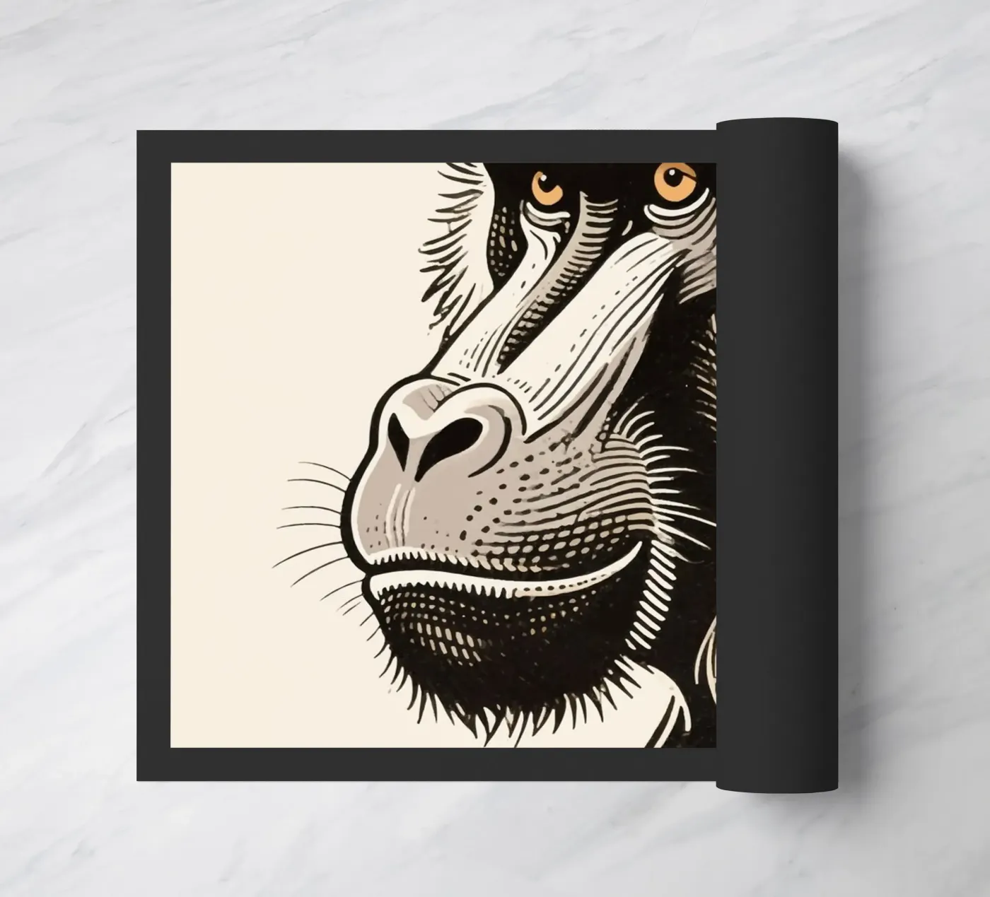 Baboon doormat by knowledge