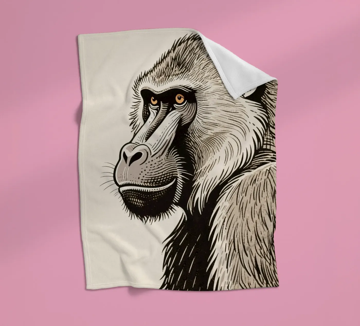Baboon fleece blanket by knowledge