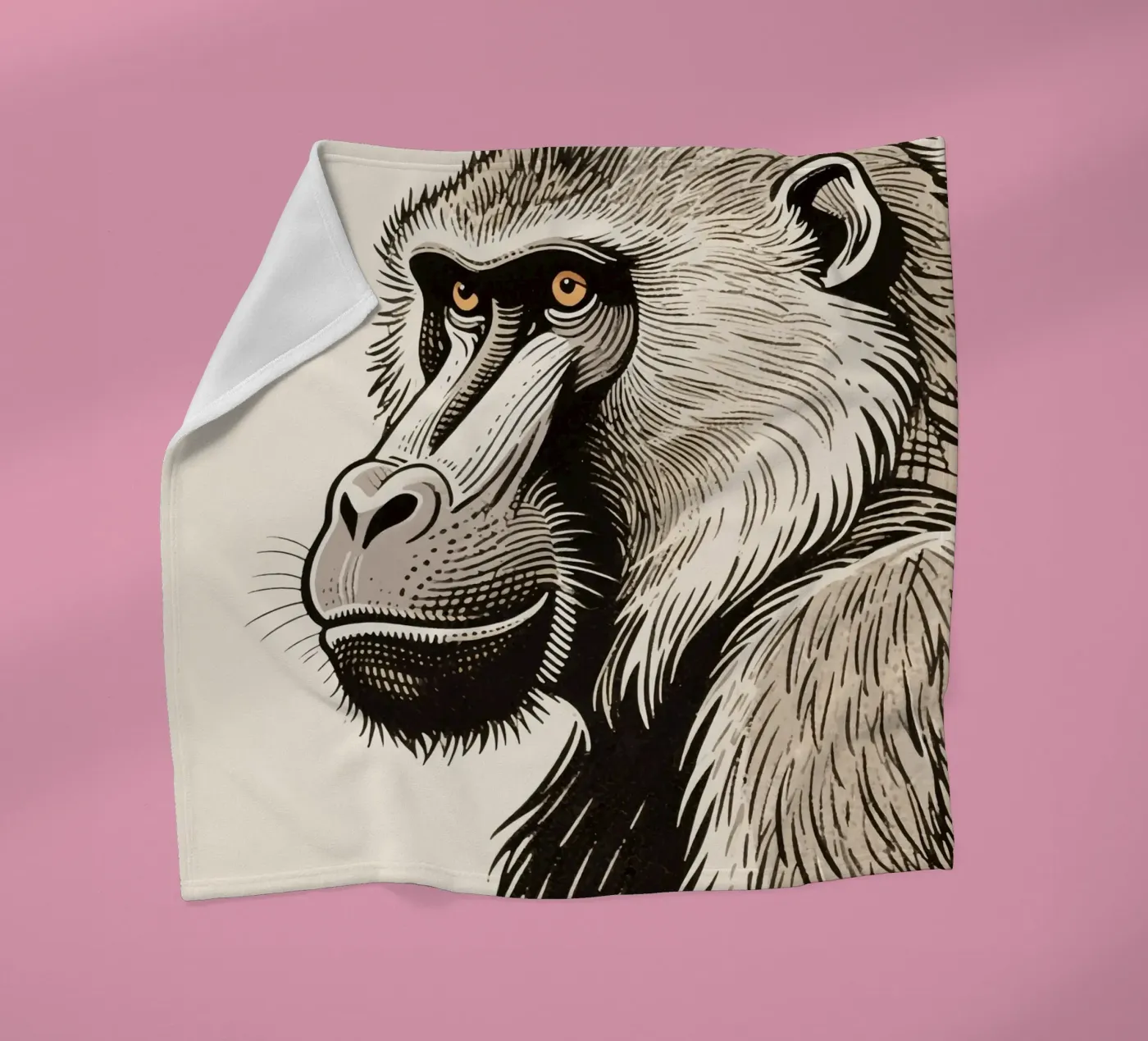 Baboon fleece blanket by knowledge