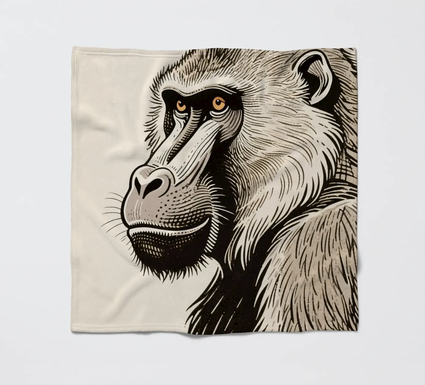 Baboon fleece blanket by knowledge