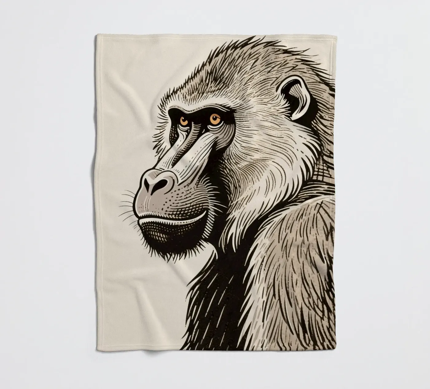 Baboon fleece blanket by knowledge