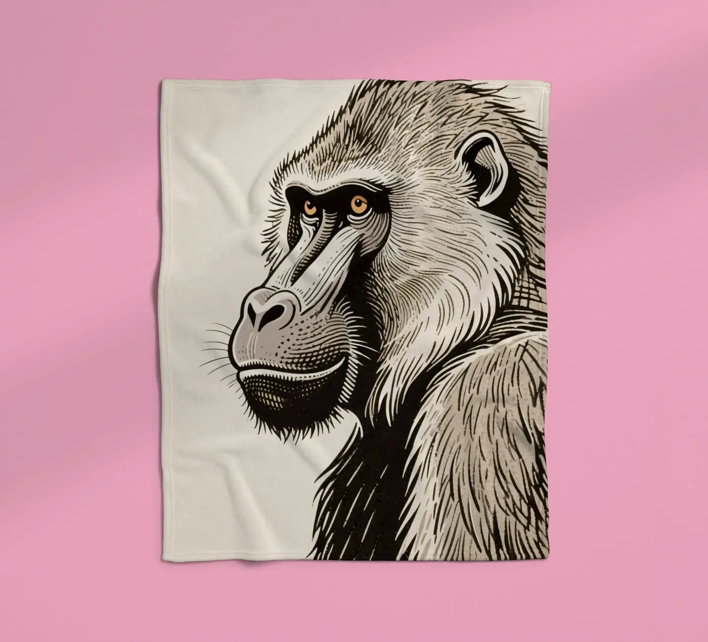 Baboon fleece blanket by knowledge