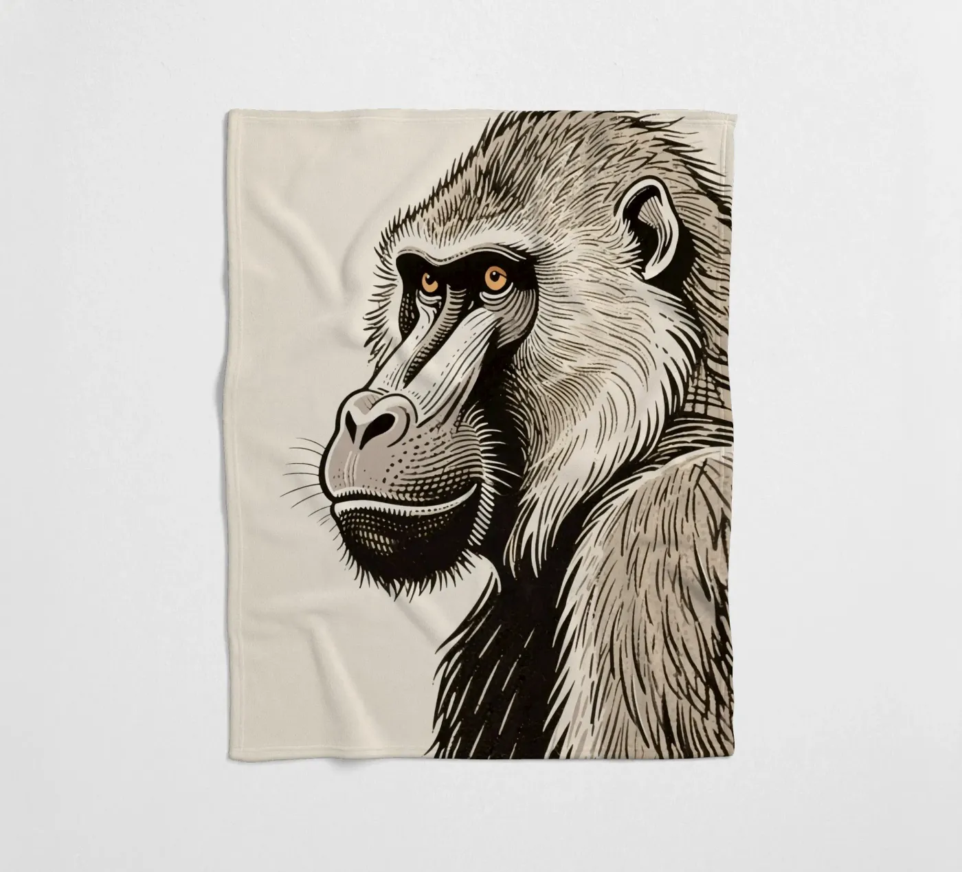 Baboon fleece blanket by knowledge