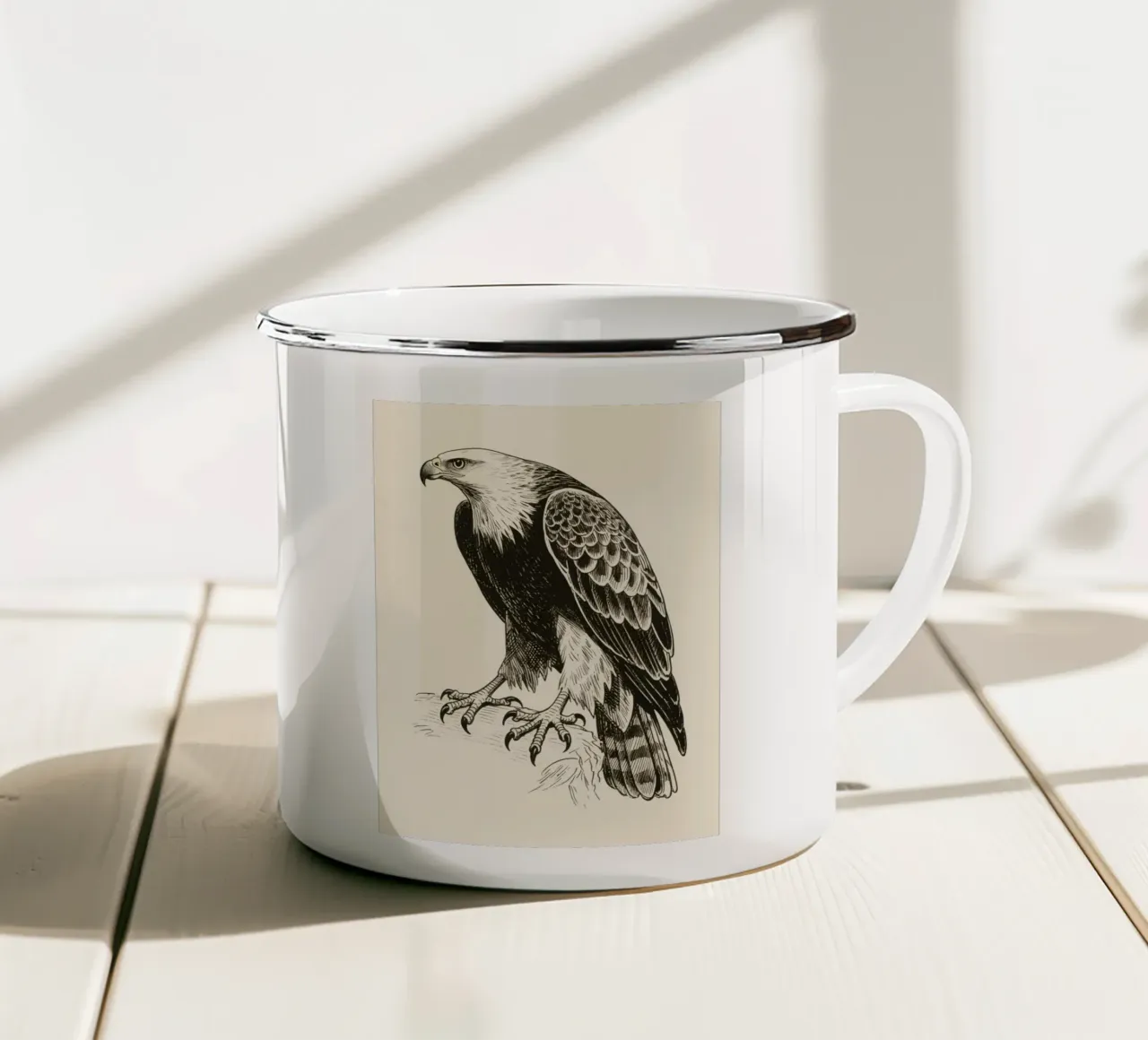 Falco tazza in smalto da knowledge