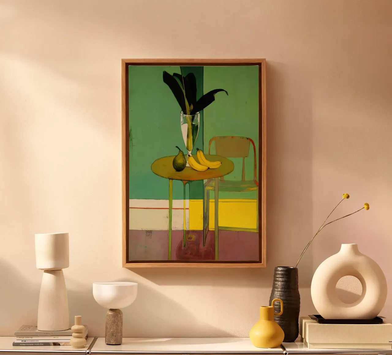 Fruits On Table canvas with Floater frame by treechild