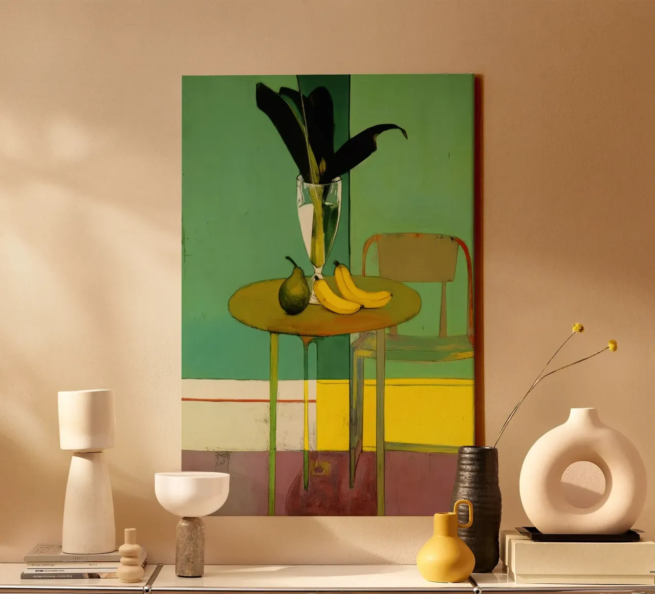 Fruits On Table canvas with Floater frame by treechild