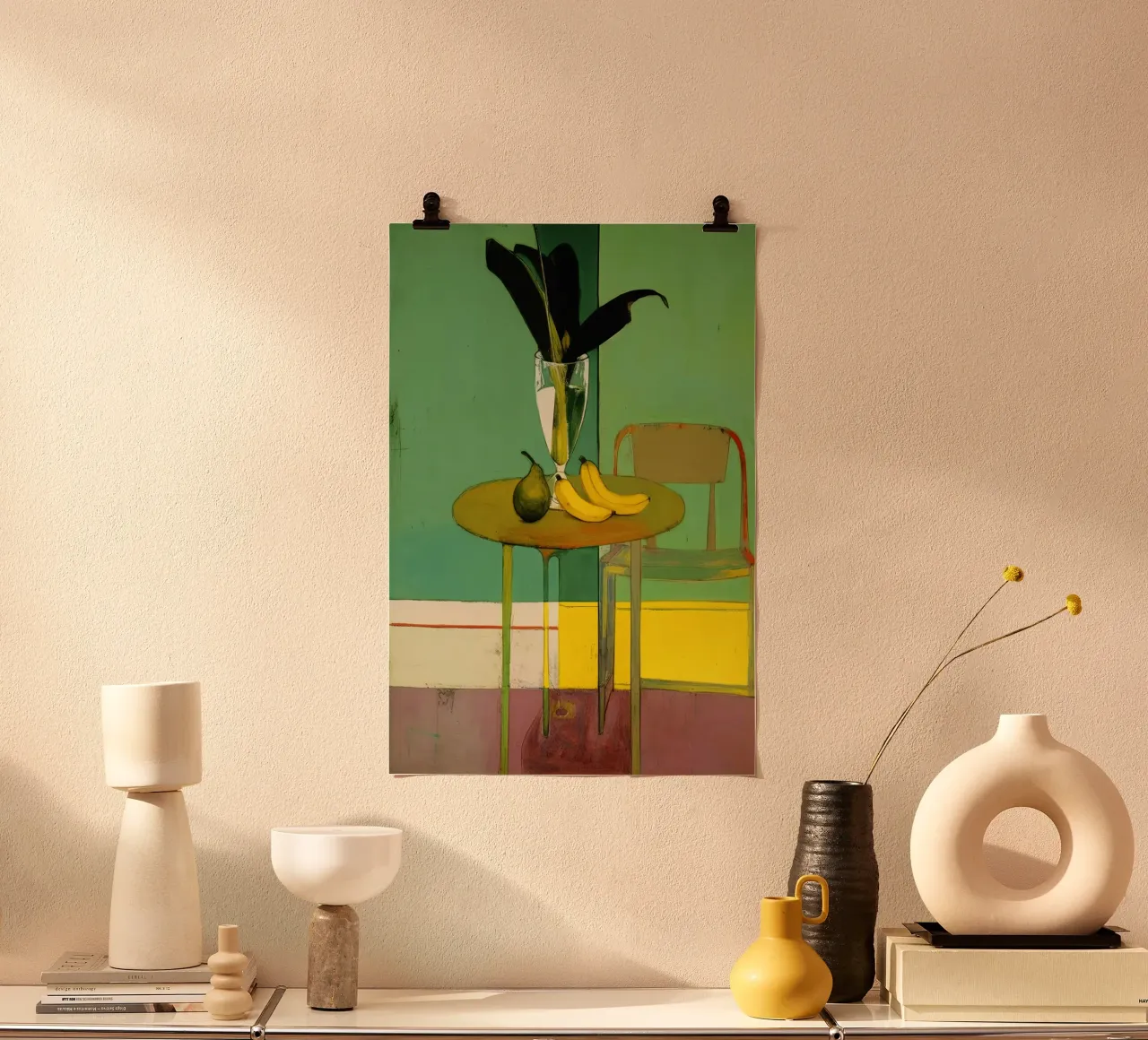 Fruits On Table poster con telaio in alluminio da treechild