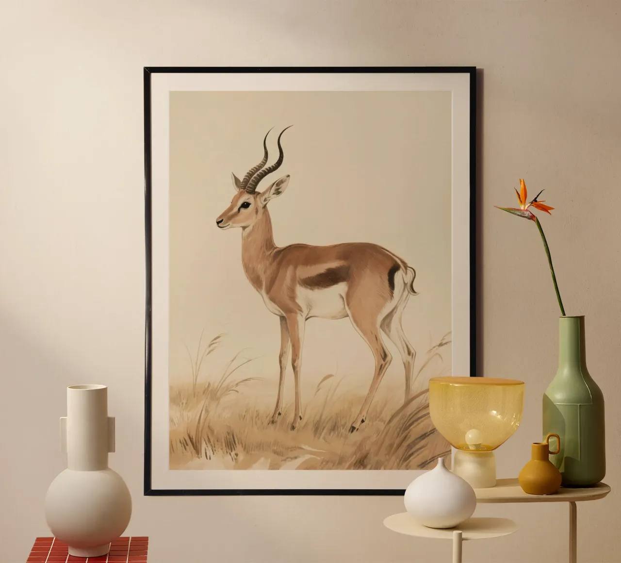 Antilope poster con telaio in legno da knowledge