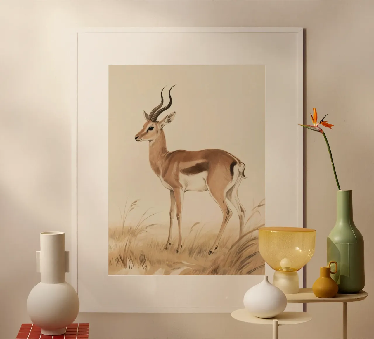 Antilope poster con telaio in legno da knowledge