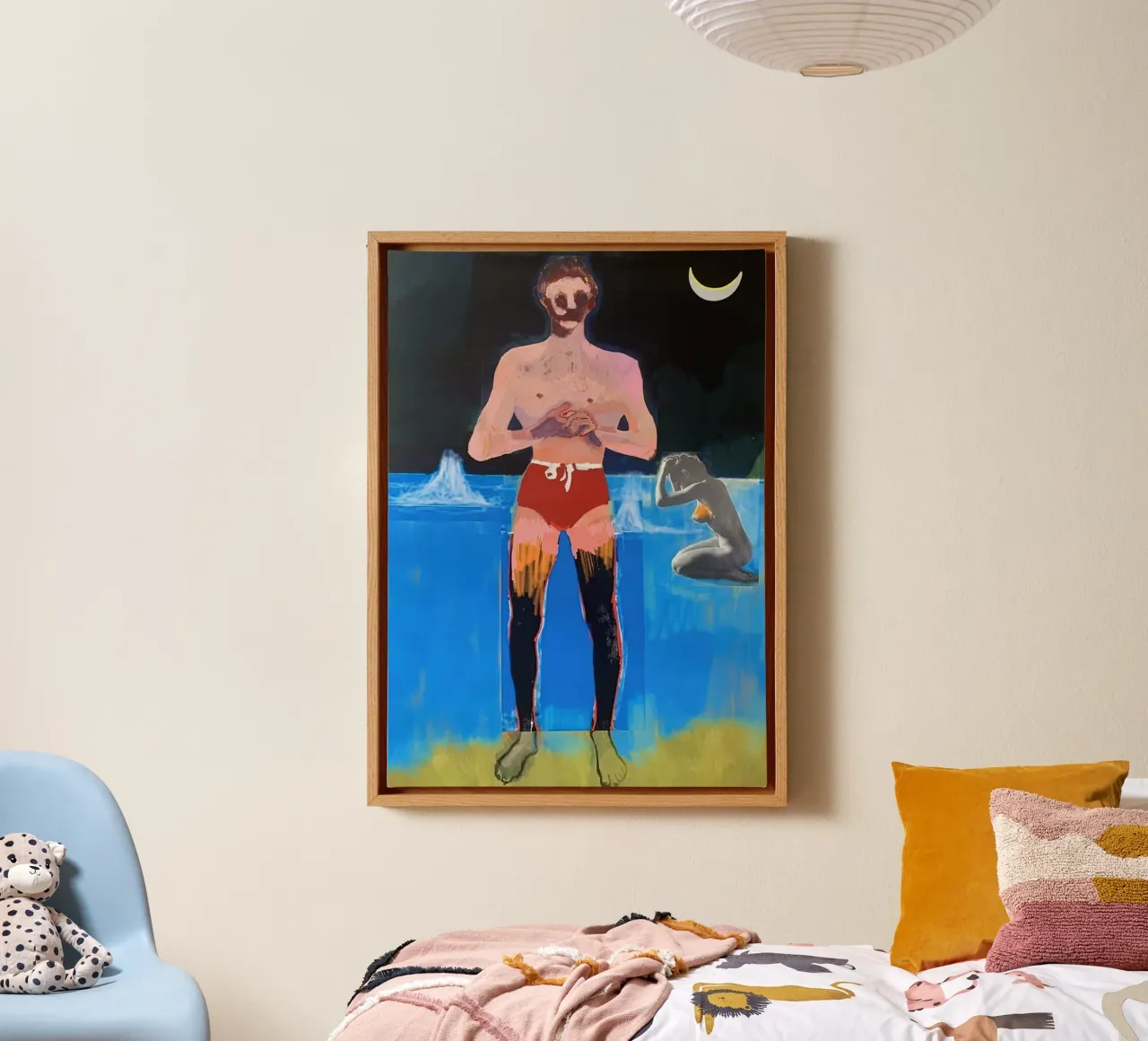Peter Doig - Bagnante per la secessione, 2020 tela con Cornice a cassetta da Milfordpaint