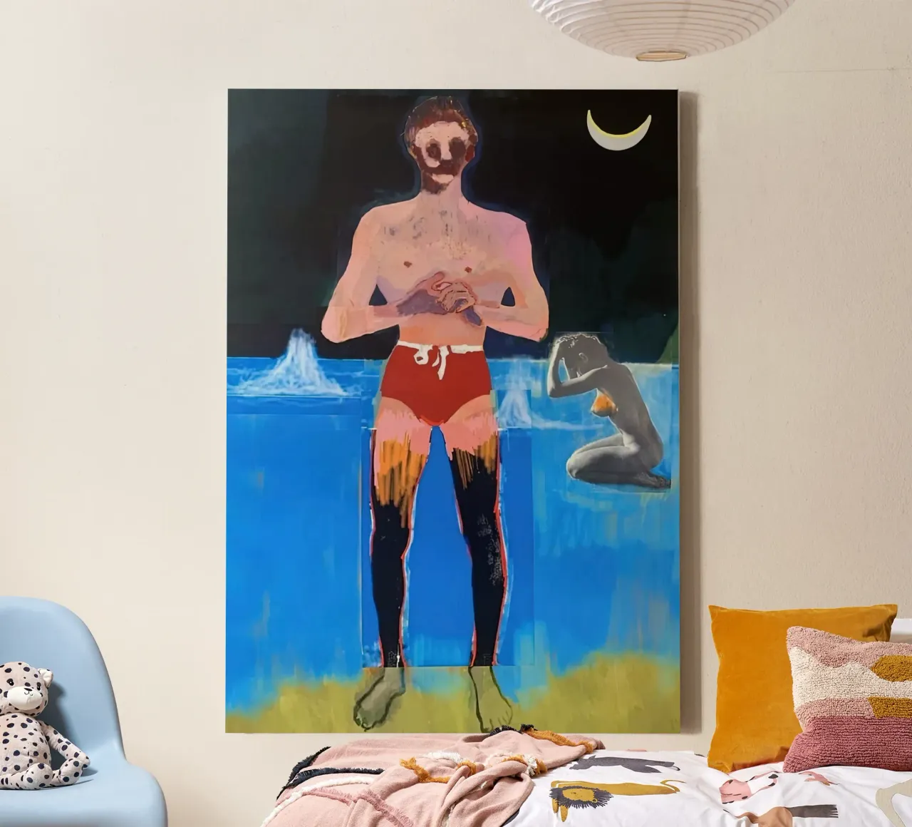 Peter Doig - Bagnante per la secessione, 2020 tela con Cornice a cassetta da Milfordpaint