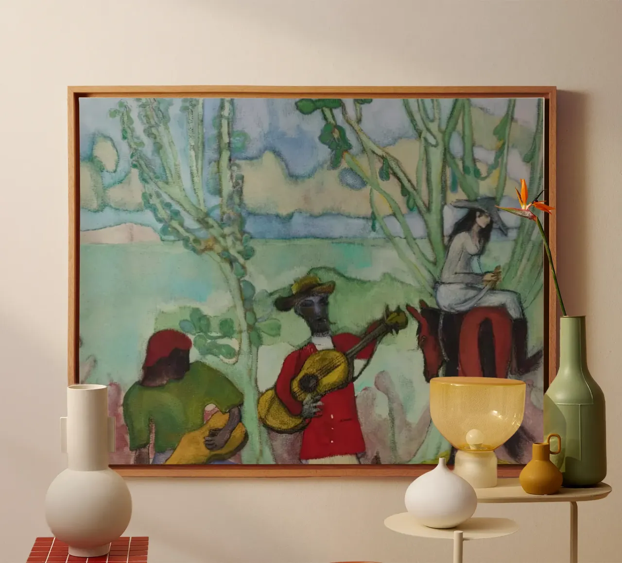 Peter Doig - Musik 2 Bäume 2023 Leinwand mit Schattenfugenrahmen von Milfordpaint