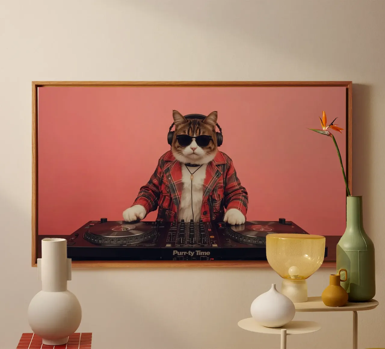 Purr-ty tijd canvas met Baklijst van DesignDoodle