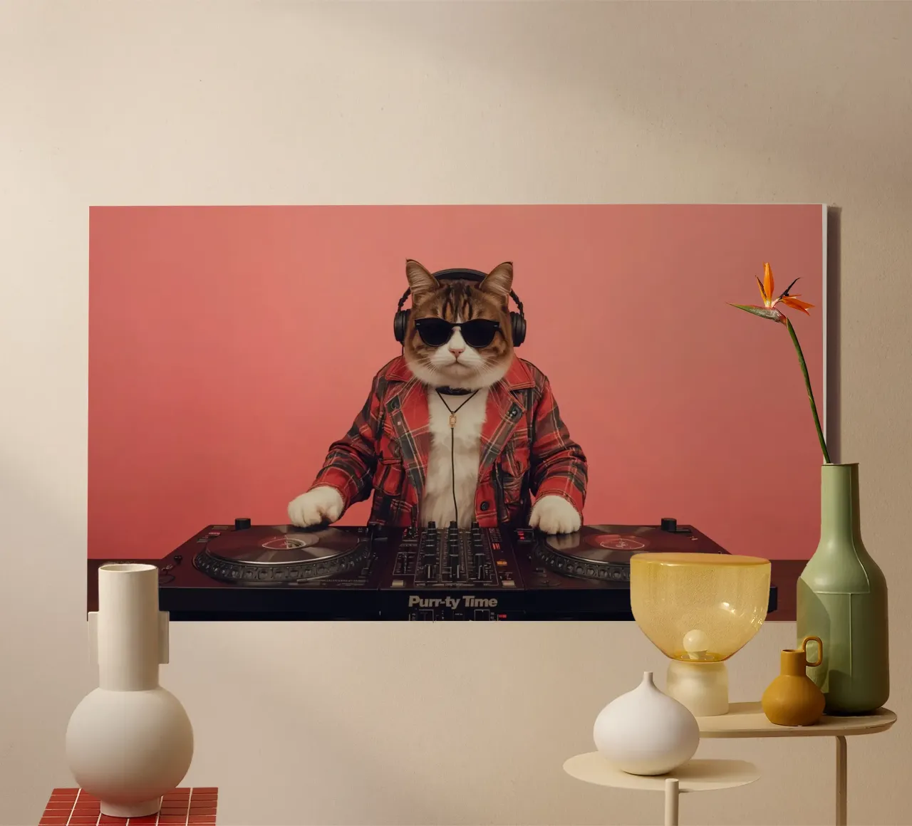 Purr-ty tijd canvas met Baklijst van DesignDoodle
