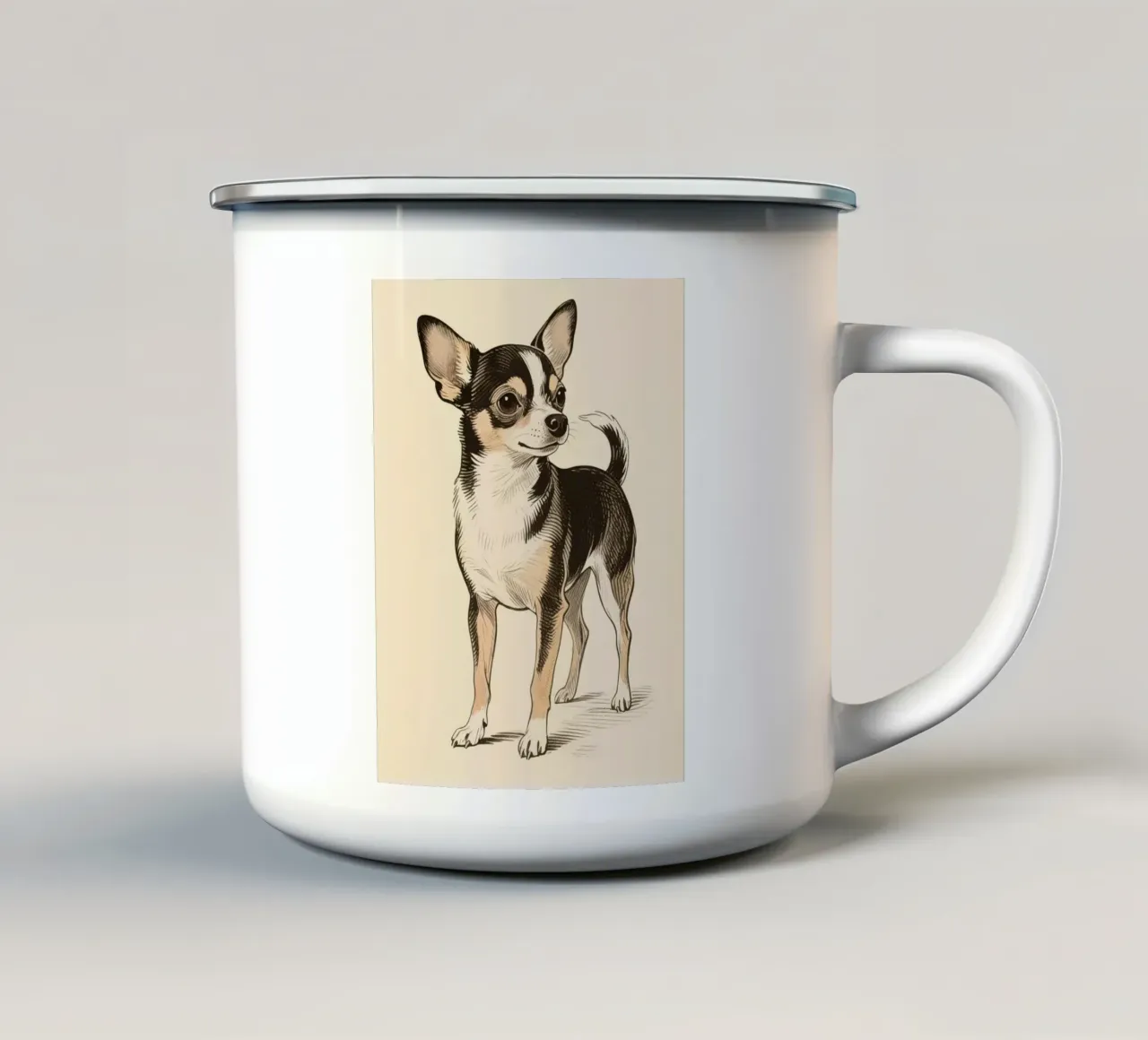 Cihuahua tazza in smalto da knowledge
