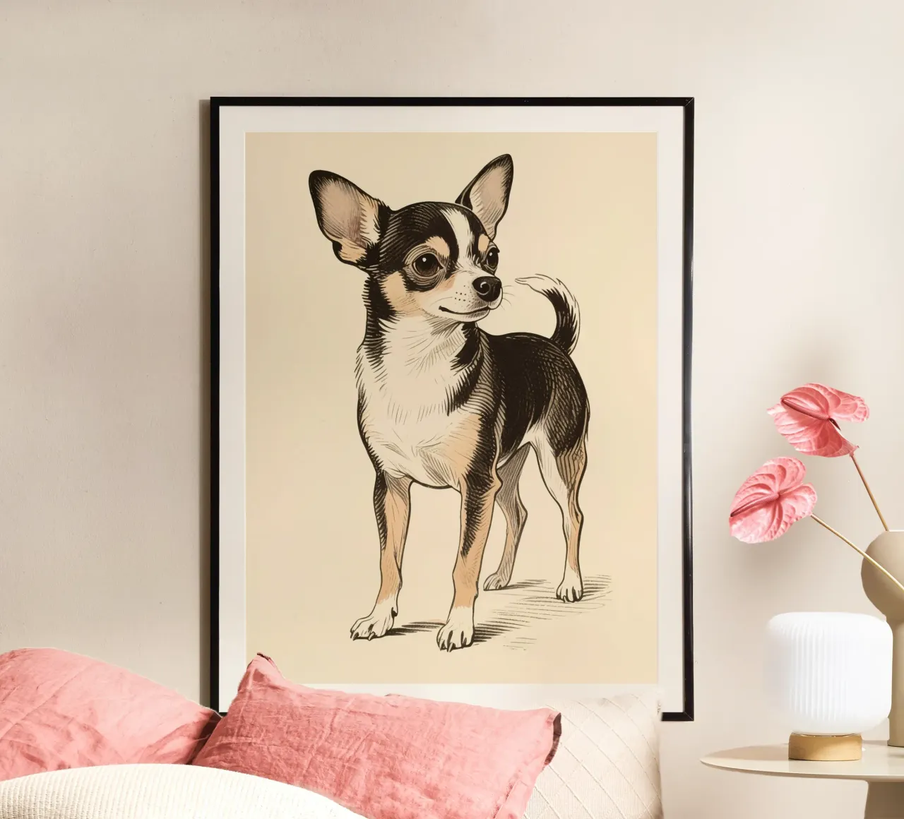 Cihuahua poster con telaio in legno da knowledge