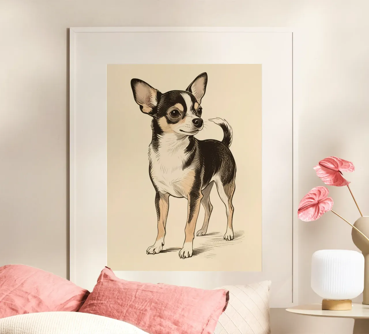 Cihuahua poster con telaio in legno da knowledge