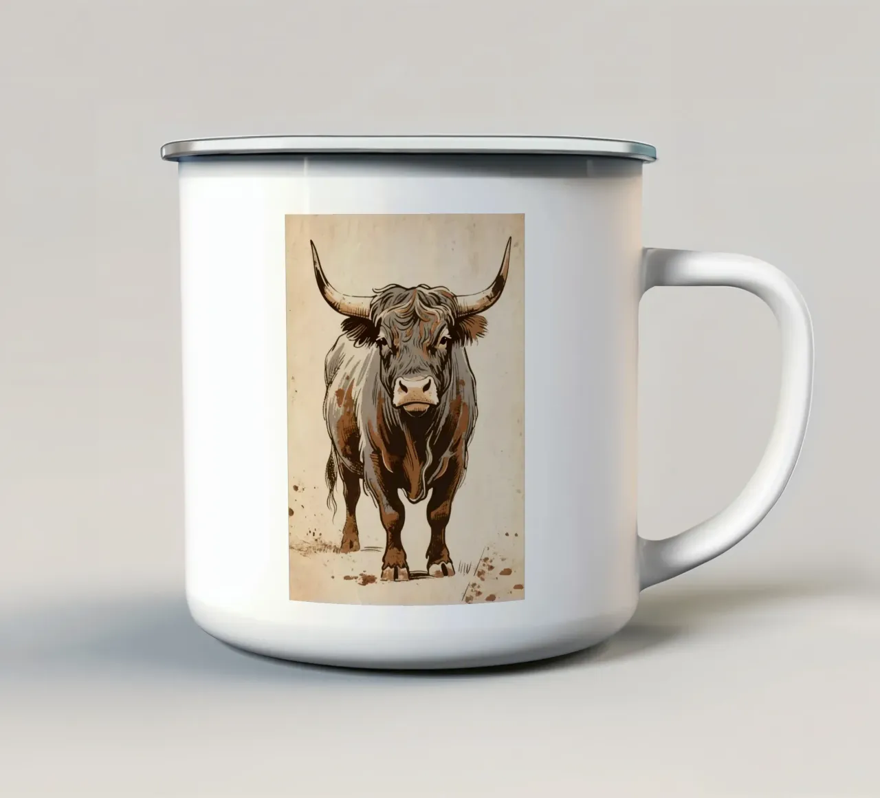 Toro tazza in smalto da knowledge