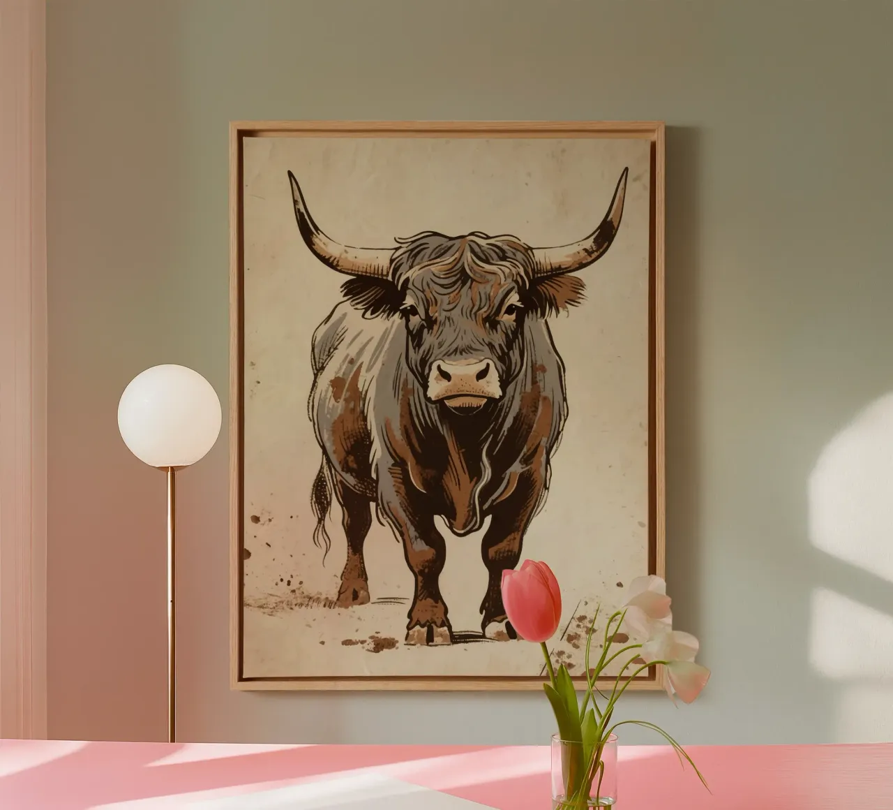 Toro tela con Cornice a cassetta da knowledge