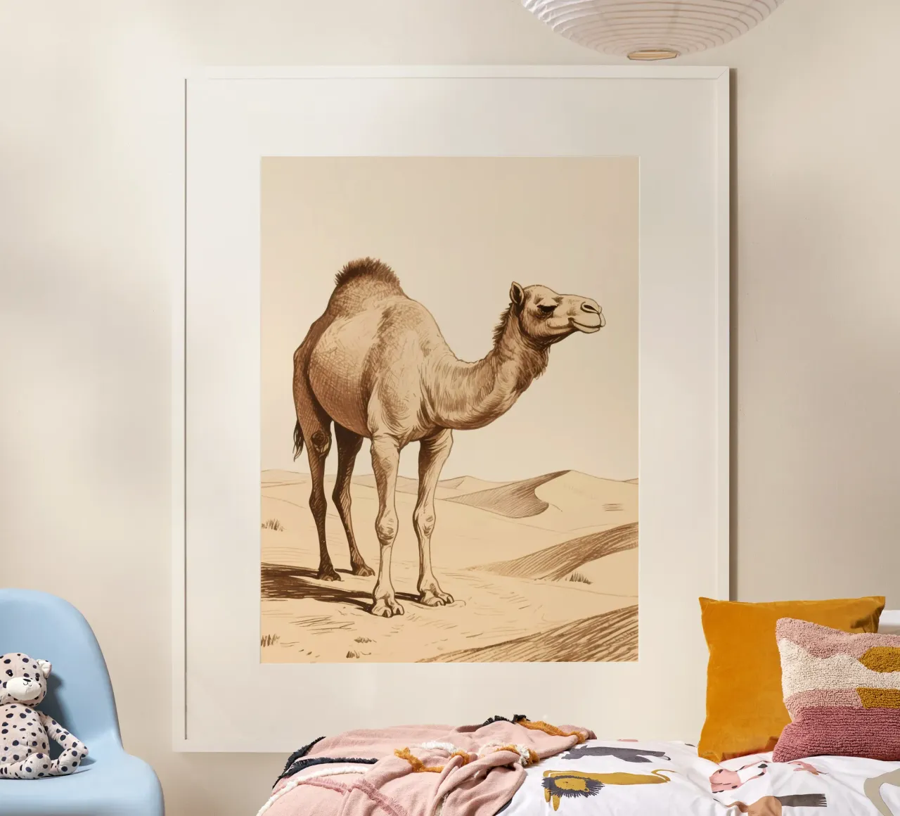 Deserto dei cammelli poster con telaio in plastica da knowledge