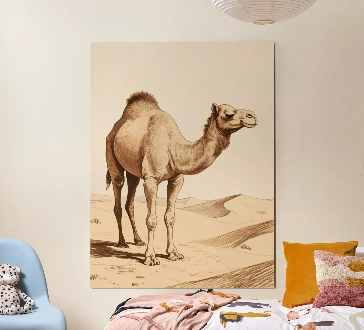 Deserto dei cammelli poster con telaio in plastica da knowledge