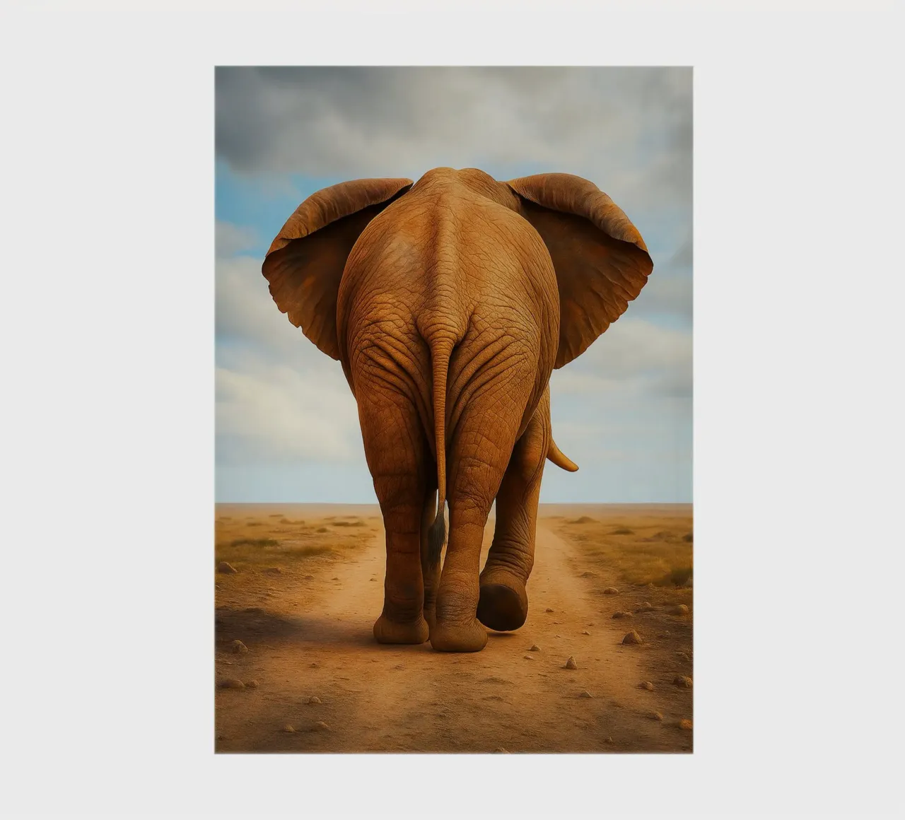 rear view of an elephant walking notebook by landtengs