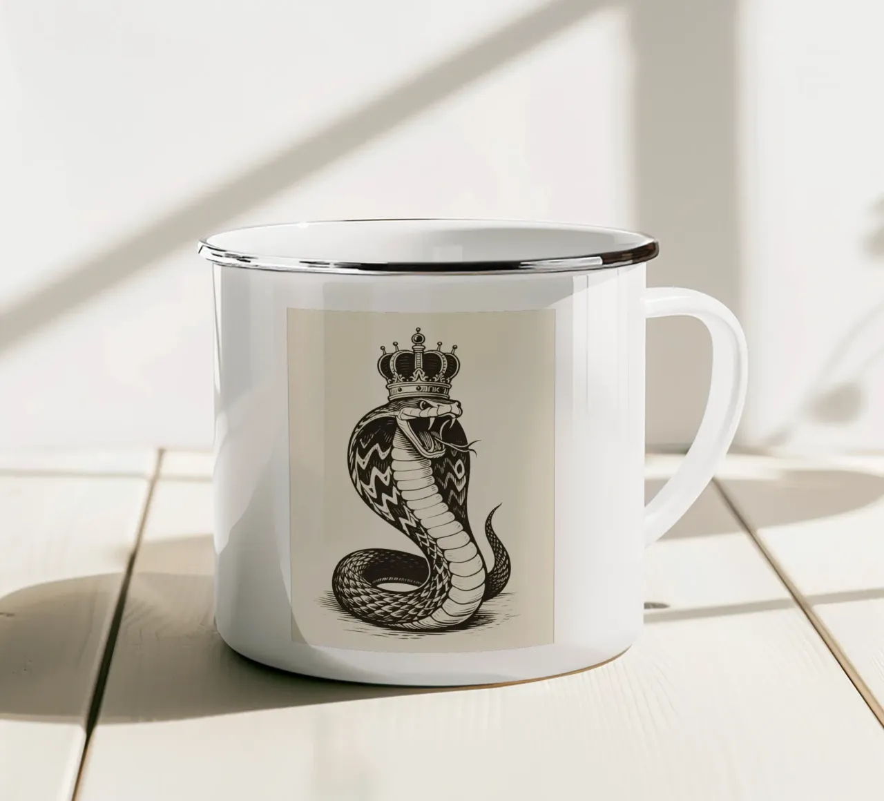 Re Cobra tazza in smalto da knowledge