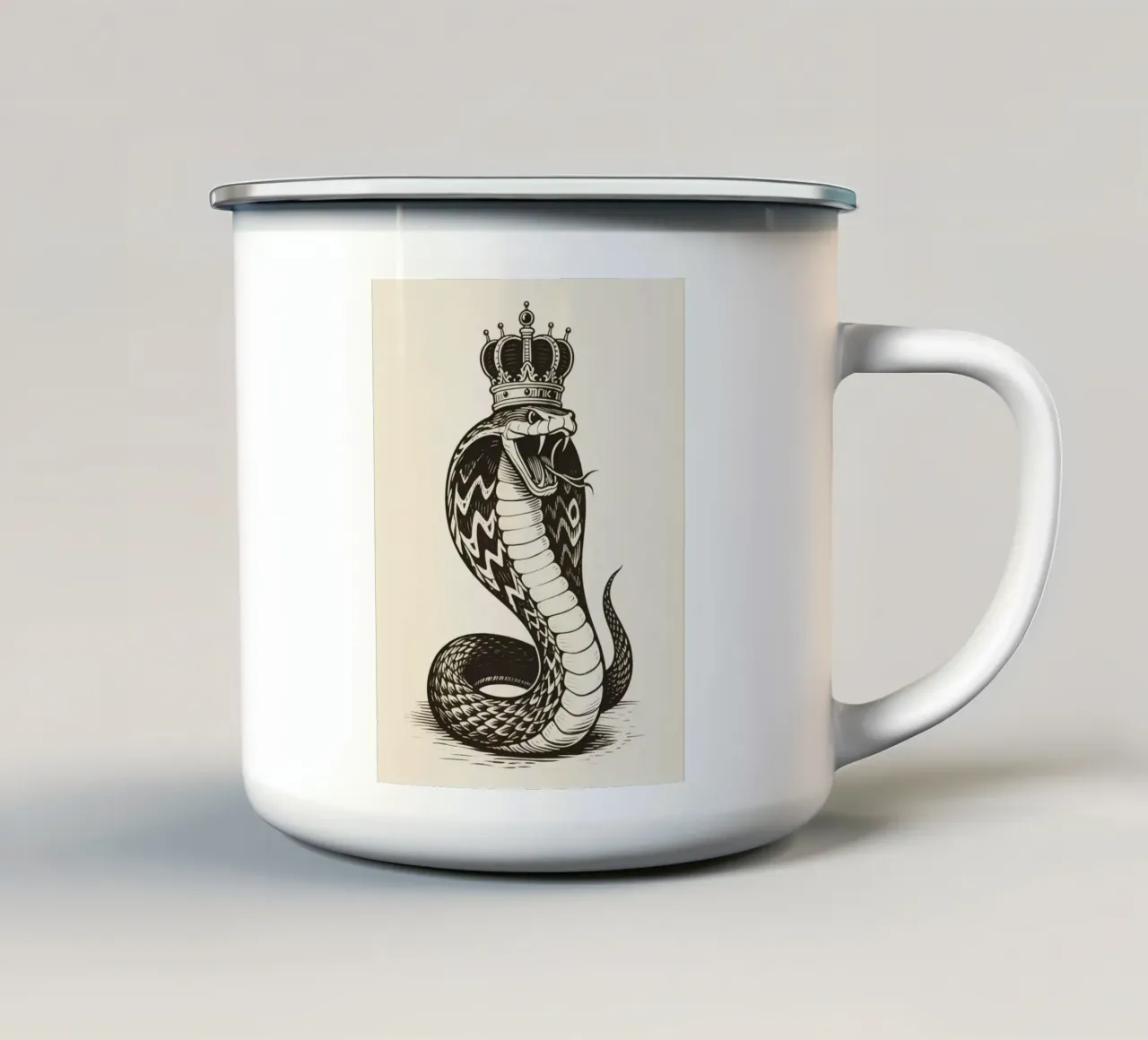 Re Cobra tazza in smalto da knowledge