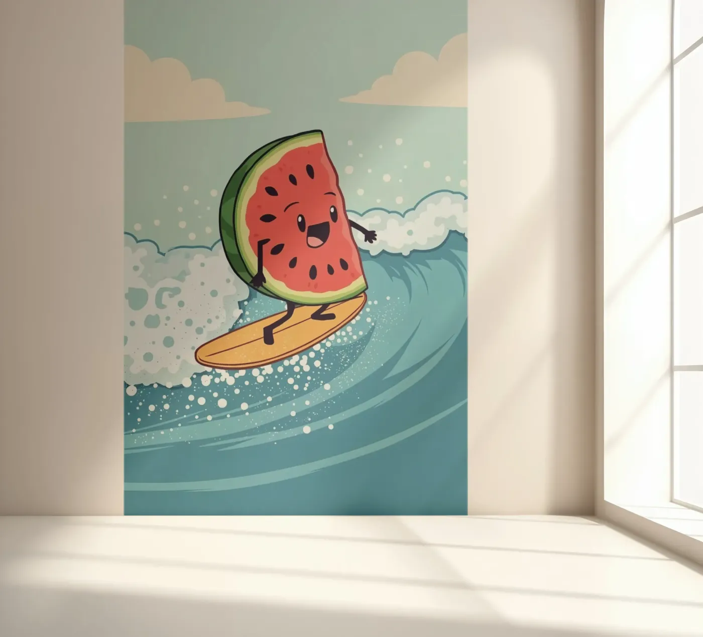 Surf Meloen fotobehang van DesignDoodle
