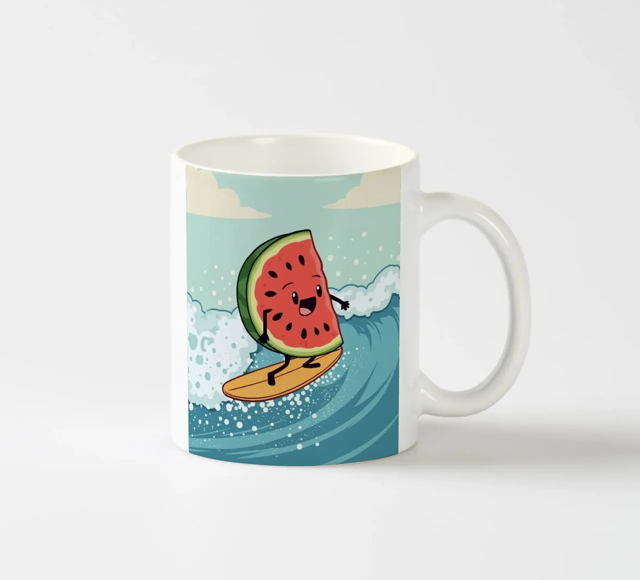 Surf Melon ceramic mug by DesignDoodle