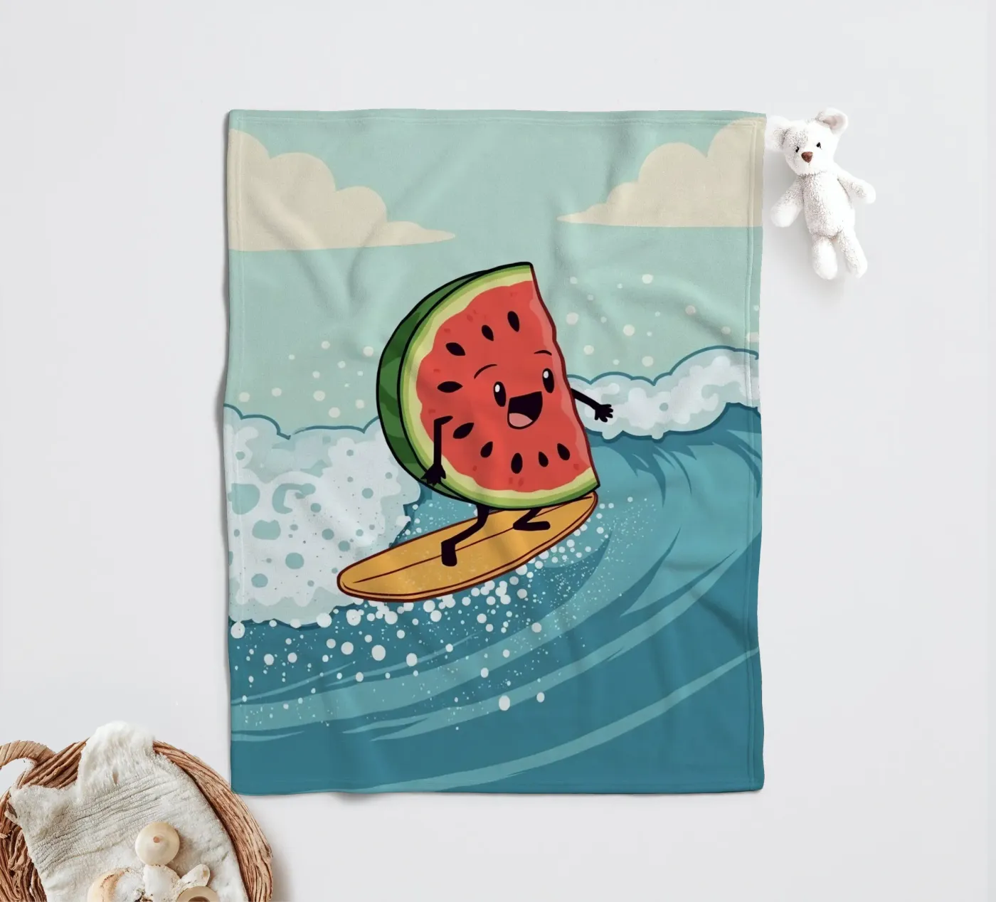 Surf Melon Fleecedecke von DesignDoodle