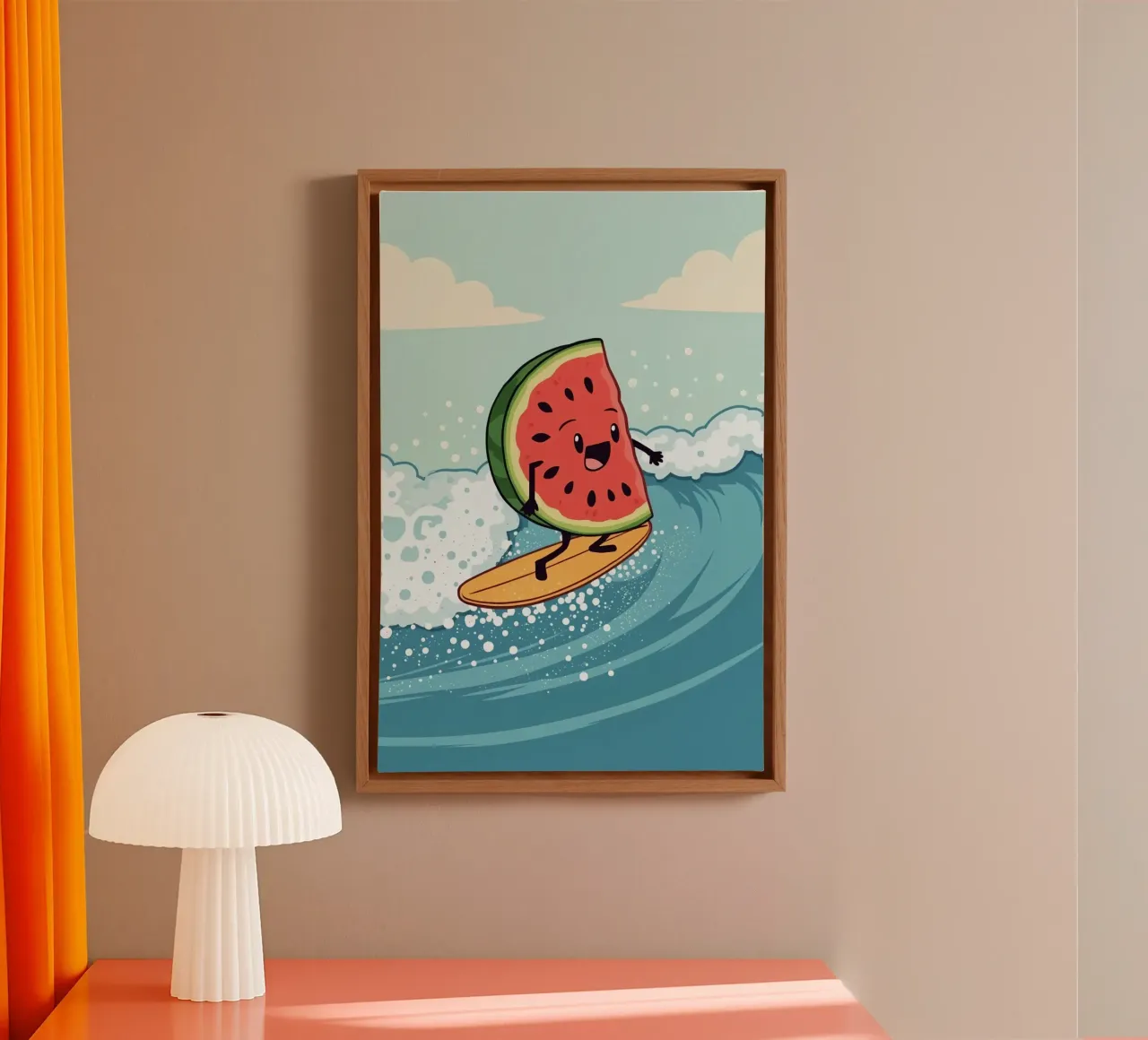 Melone da surf tela con Cornice a cassetta da DesignDoodle