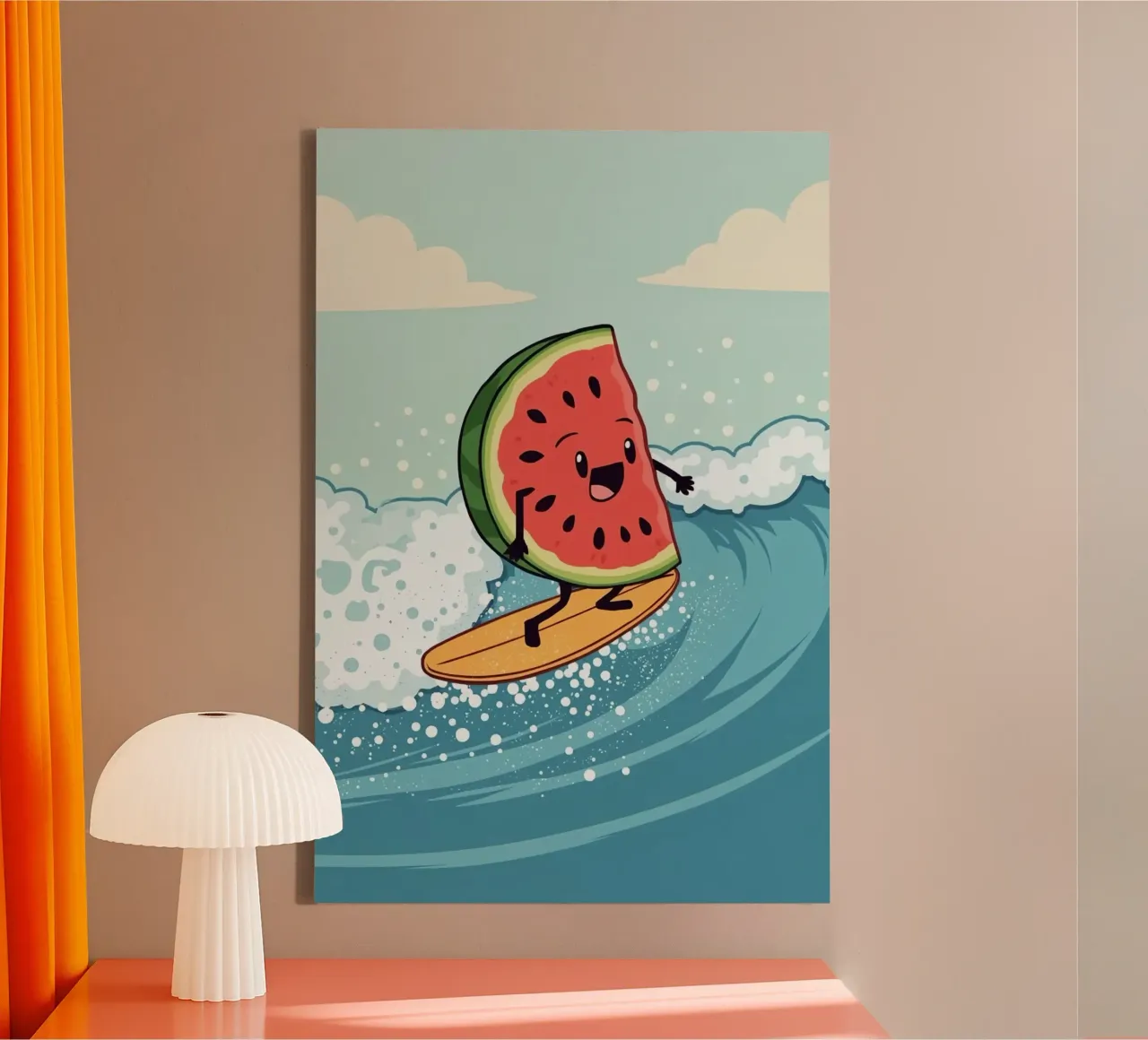 Melone da surf tela con Cornice a cassetta da DesignDoodle