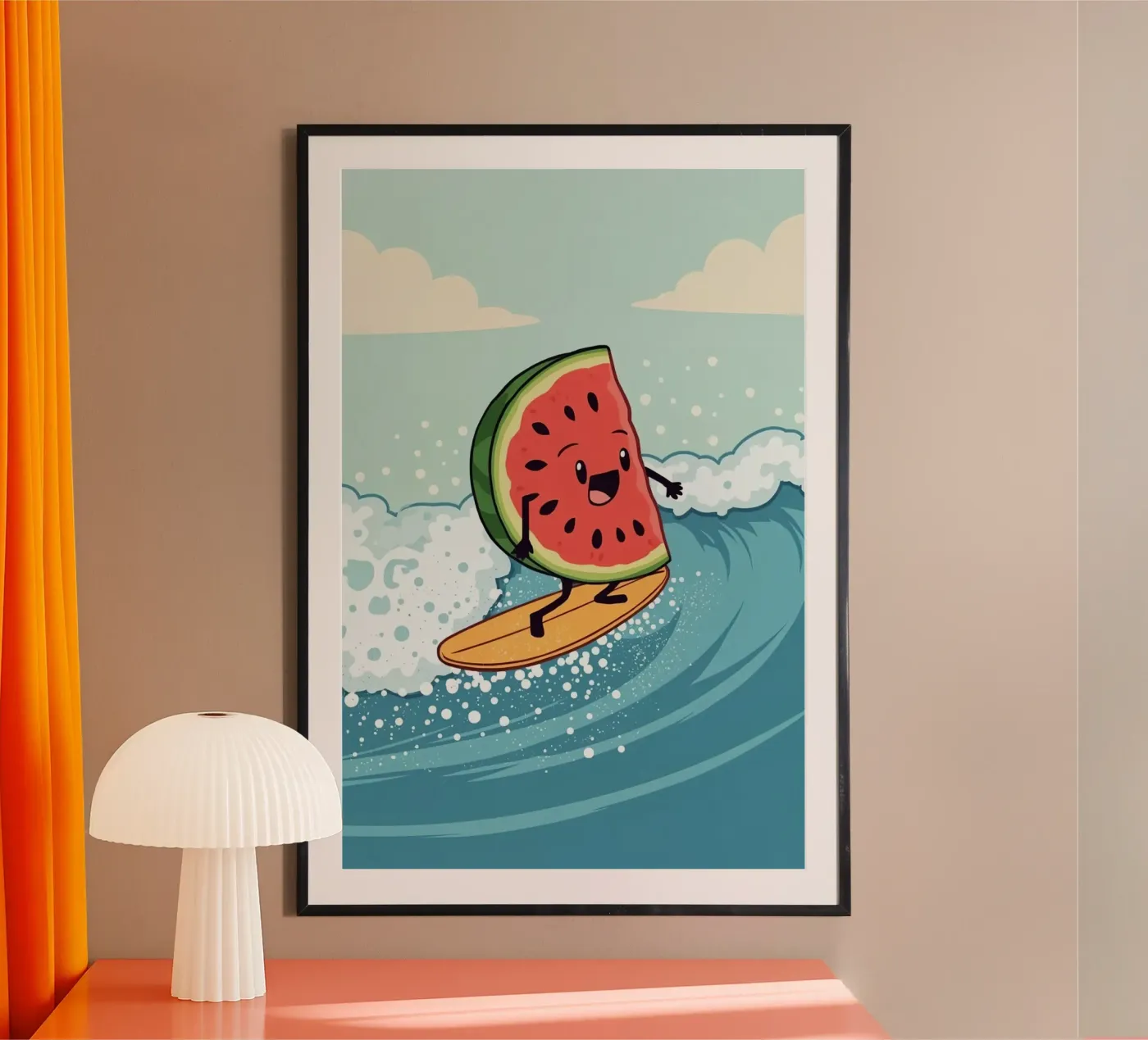 Surf Meloen poster van DesignDoodle