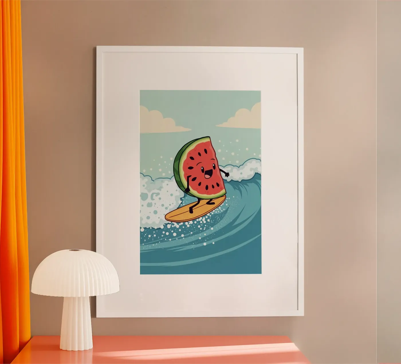 Surf Meloen poster van DesignDoodle